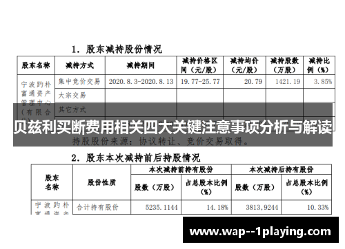 贝兹利买断费用相关四大关键注意事项分析与解读 贝兹利买断费用相关四大关键注意事项分析与解读